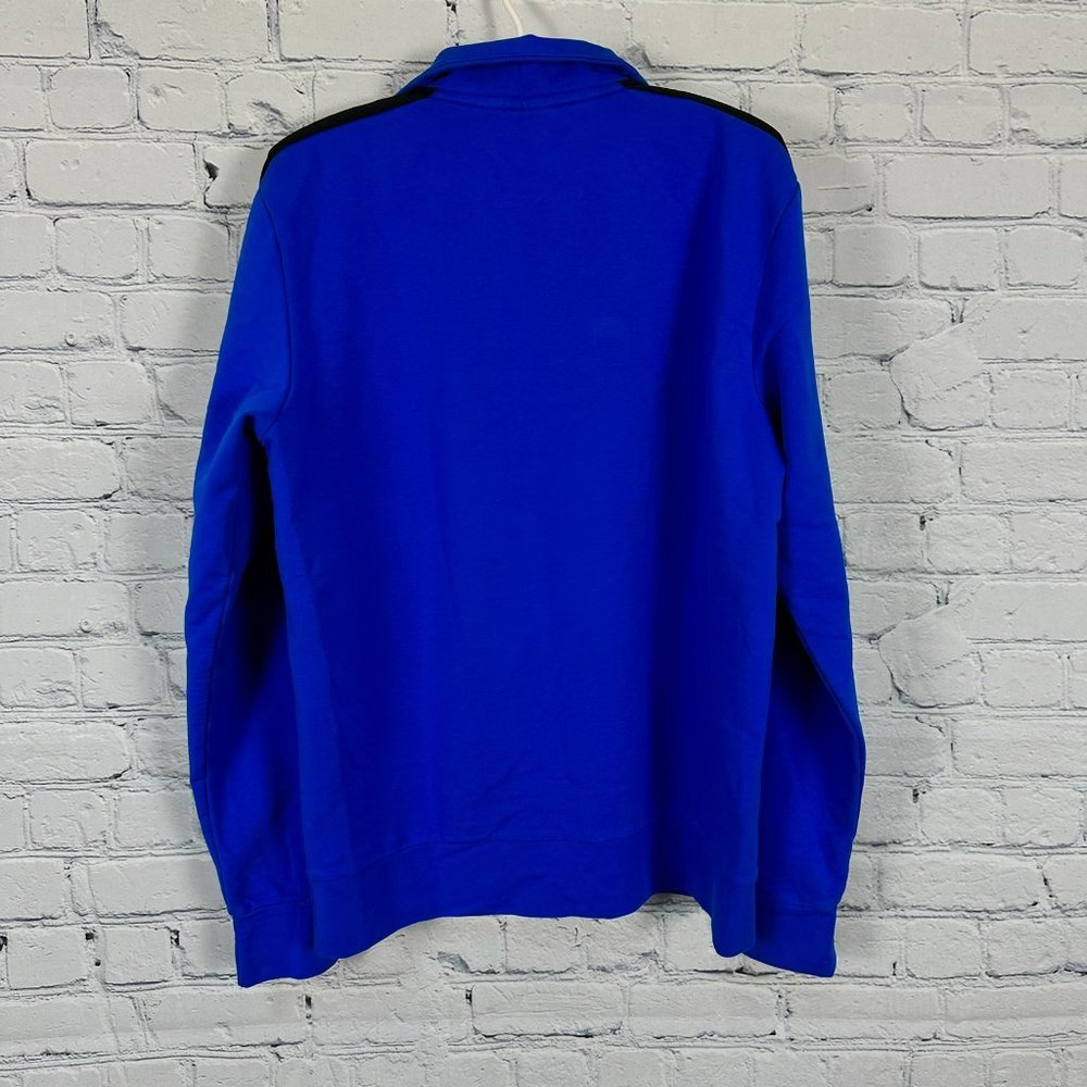 PUMA Men's 1/4 Zip Mock Neck Pullover, Size Medium, Blue/Black Stripe, NWOT - Picture 2 of 4